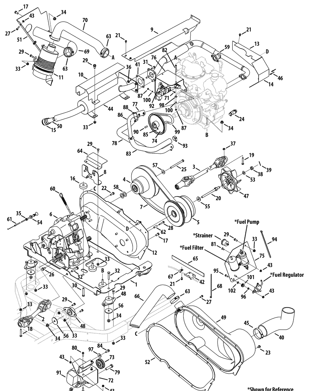 Kohler Efi Engine And Transmission Accessories Diagram and Parts List for 465 4X4-EFI-1I029Z-1H020Z-37BMD710 Cub Cadet Lawn Tractor Accessories